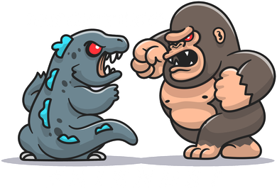 Why Can't We Be Friends Ape Monster Fights Women's Sweatshirt