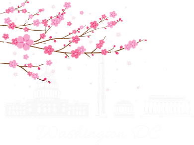 Washington Dc Cherry Blossoms Monuments Memorial Kids Long Sleeve Shirt