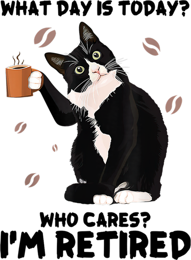 What Day Is Today Who Cares I'm Retired Cat Coffee Lovers Kids Hoodie
