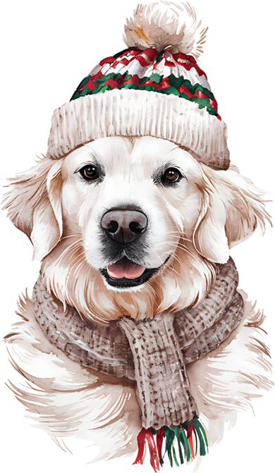 White English Cream Golden Retriever Mom Dog Puppy Christmas Gift Button