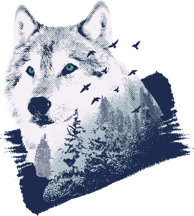 Wolf Wilderness Forest Toddler Long Sleeve