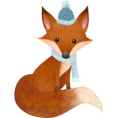 Winter Fox Cute Kids T-Shirt