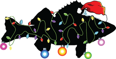 Walleye Fishing Funny Christmas Lights Fish Santa Hat Gift Baby Bodysuit