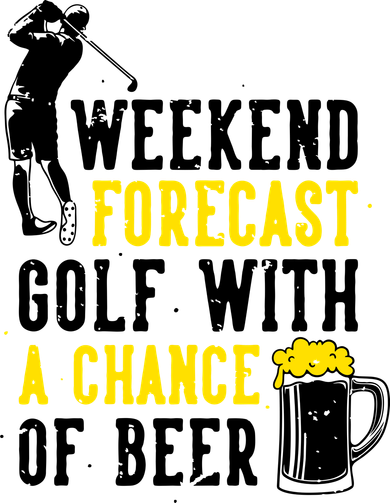 Weekend Forecast Golf With A Chance Of Beer Funny Golf Women's Dry Zone Grid Polo