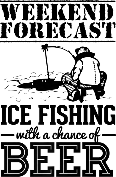 Weekend Forecast Ice Fishing With A Chance Of Beer Women's V-Neck T-Shirt