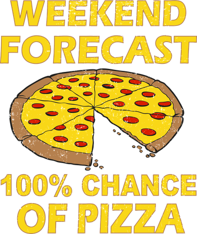 Funny Weekend Forecast 100 Percent Chance Of Pizza Coffee Mug