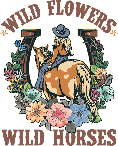 Wild Flowers Wild Horses Cowgirl Baby Bodysuit