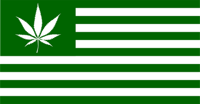 Weed Green America Flag Coaster