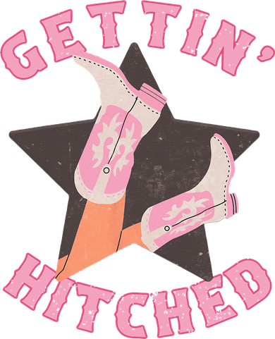 Western Gettin' Hitched Bridal Bachelorette Party Matching Button