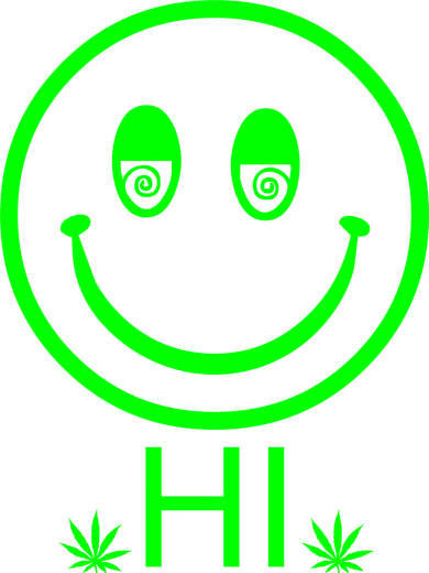 Hi Smiley Face Weed Coaster
