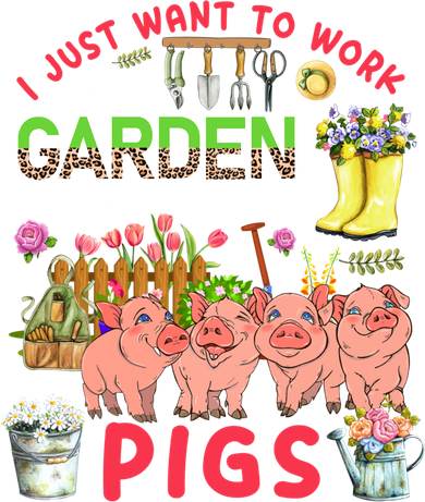 Work In My Garden And Hang Out With Pigs Three Pigs Floral Gift Women's Hoodie