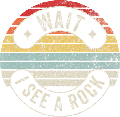 Wait I See A Rock Retro Sunset Style Geological Ceramic Ornament