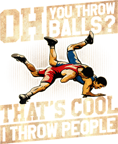 Wrestling I Throw People Funny Gift For Wrestler Backside  Baby Bodysuit