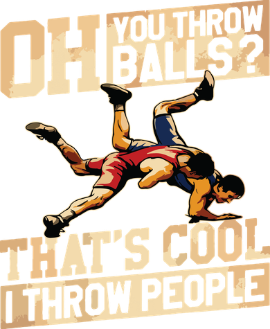 Wrestling I Throw People Funny Gift For Wrestler Backside Baby Bodysuit