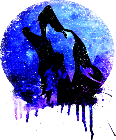 Abstract Moon Wolf Women's Long Sleeve Shirt