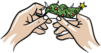 Weed Marijuana Christmas Xmas Tree Ornaments Smoker Gift Button