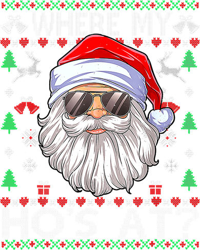 Where My Hos At Christmas Santa Adult Humor Funny Santa Ugly Baby Bodysuit
