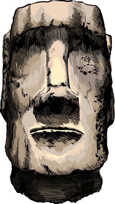 Watercolor Moai Statue Bucket Hat