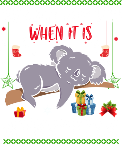 Wake Me Up When It's Christmas Koala Lover Xmas Funny Gift Women's Tank Top