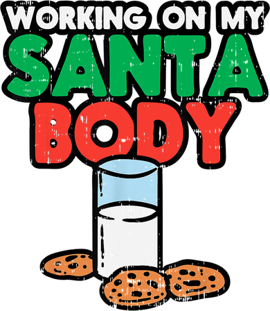 Working On My Santa Body Funny Christmas Cookies Polo