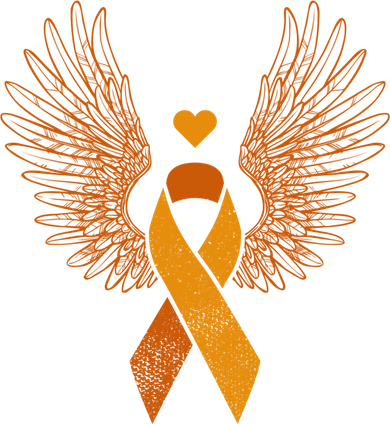 Winged Orange Ribbon Kidney Cancer Awareness Funny Gift Sweatshirt Cinch Pack Bag