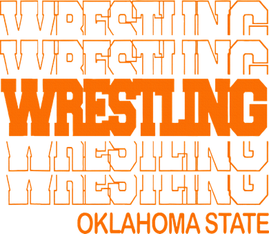 Wrestling O.K.L.A.H.O.M.A State In Modern Stacked Lettering Hoodie