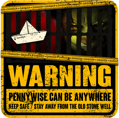 Warning Pennywise Can Be Anywhere Keep Safe Scary Horror Clown Halloween Magnet