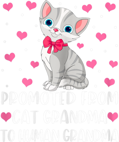 Womens Promoted From Cat Grandma To Human Grandma Funny Cat Button