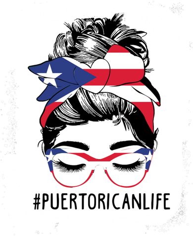 Wo's #Puerto Rican Life Messy Bun Hair Puerto Rico Flag Cute Gift Women's Hoodie