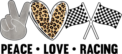 Women's Racing Design Kids Girls Peace Love Racing Race Flag Gift Tumbler