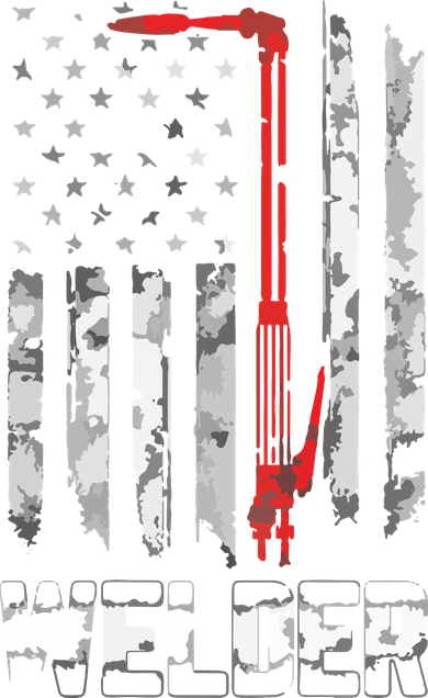 Welder Red Line American Flag USA Patriotic Welder T-Shirt