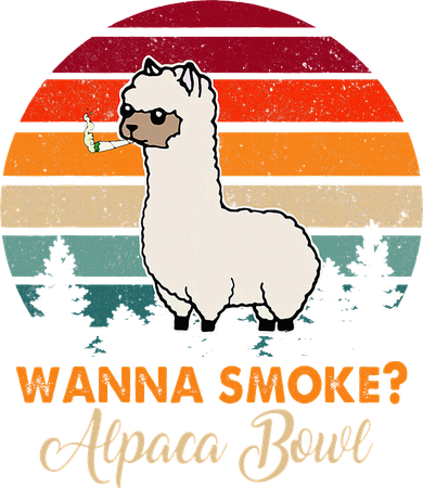 Wanna Smoke Alpaca Bowl Funny Alpaca Kids Long Sleeve Shirt