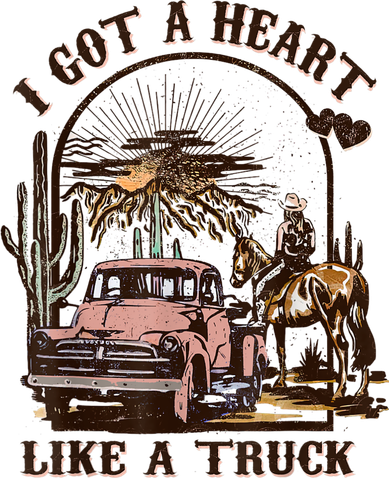 Western Sunset Cowgirl I Got A Heart Like A Truck Polo