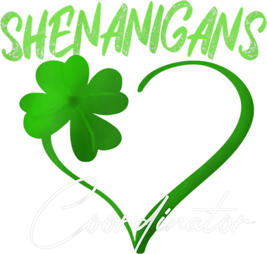Wo Shenanigans Coordinator Green Heart Shamrock St Patricks Day Button