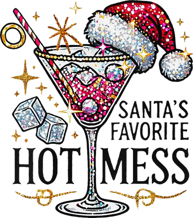 Women Santas Favorite Hot Mess Funny Margarita Gift Women's T-Shirt
