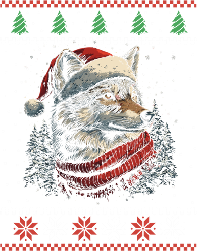 Wolf Santa Hat Ugly Christmas Cute Gift Backpack
