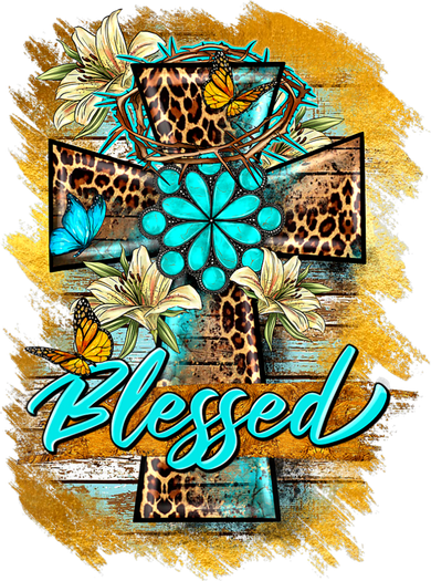 Western Sunflowers Leopard Cross Blessed Jesus Christian Golf Towel