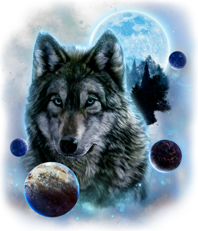 Wolf Shirt Three Wolves Moon Wolf Moon Doggie Tank