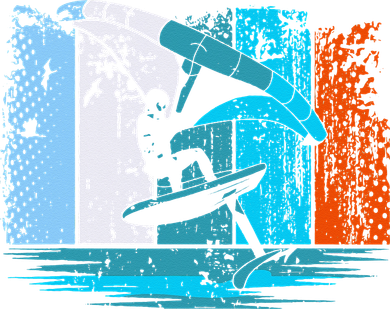 Wing Surf Wing Foil Wingsurfer Retro Kids T-Shirt
