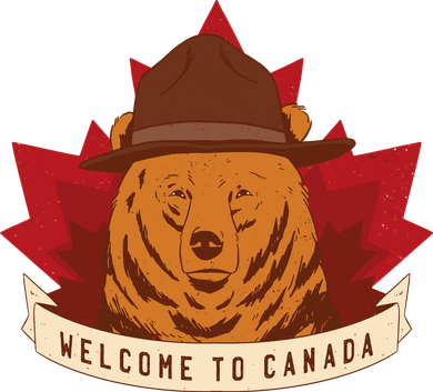 Welcome To Canada Maple Leaf Bear Apron