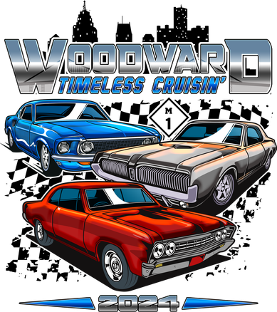 Woodward Timeless Cruisin 2024 Muscle Cars Kids Hoodie