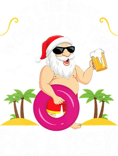 Womens Tropical Christmas It's The Most Wonderful Time For A Beer Doddie Hoodie
