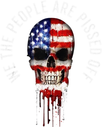 We The People Are Pissed Off Vintage USA America Skull Flag Polo