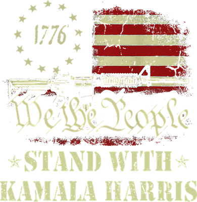 We The People Stand With Kamala Harris 2024 American Flag Women's T-Shirt