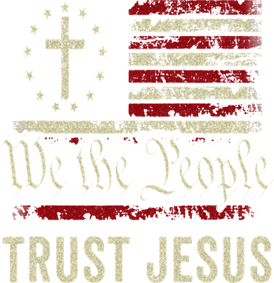 We The People Trust Jesus USA Flag Christian Patriotic Women's Hoodie