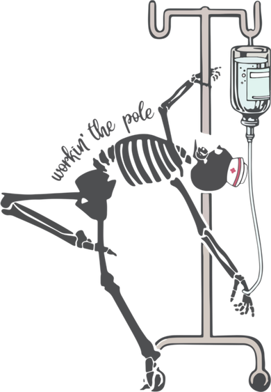 Working The Pole Funny Nurse Dancing Skeleton Halloween Cute Toddler T-Shirt