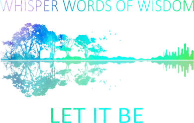 Watercolor Tree Sky There Will Be An Answer Let It Be Guitar Kids T-Shirt