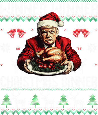 Winner Winner Christmas Dinner Santa Trump Ugly Sweater Xmas Doggie Tank