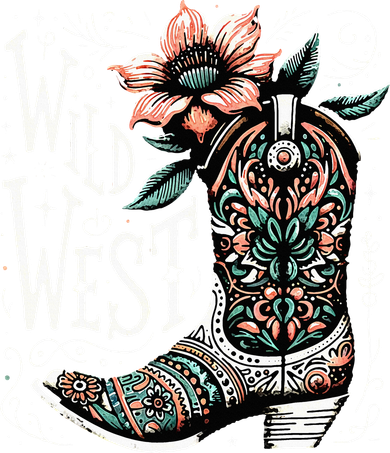 Wild West Country Music Vintage Cowgirl Boot Western Flower Hat