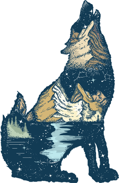Night Wolf Wilderness Toddler Long Sleeve